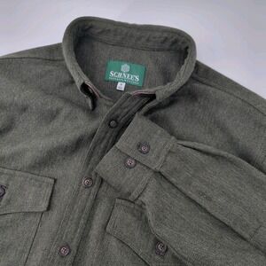 Schnees Men's Rifleman Shirt Jacket Shacket Green Button Flannel Medium Tall